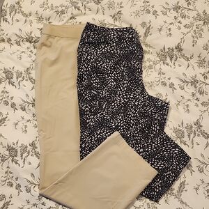 Chico's Weekends Black Crops & Cream Pants 1.5